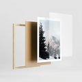 Plakat w ramie 50x70 - Góry, Las i Śnieg na Obrazie - góry, las - rama drewno