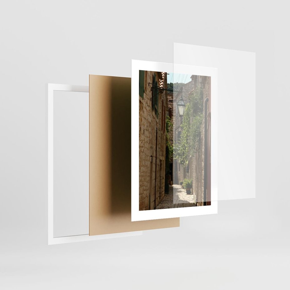 Plakat w ramie 30x40 - Urokliwa włoska uliczka - włoska, uliczka - rama biała