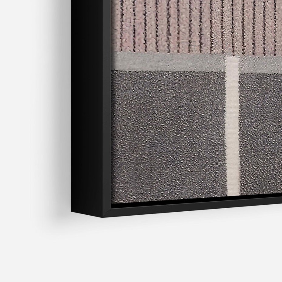 Obraz w ramie 50x70 - Harmonia skradzionych odcieni - symetryczne, geometryczne pasy - rama czarna