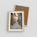 Plakat w ramie 30x40 - Urok Uliczki we Włoszech - uliczka, Włochy - rama drewno