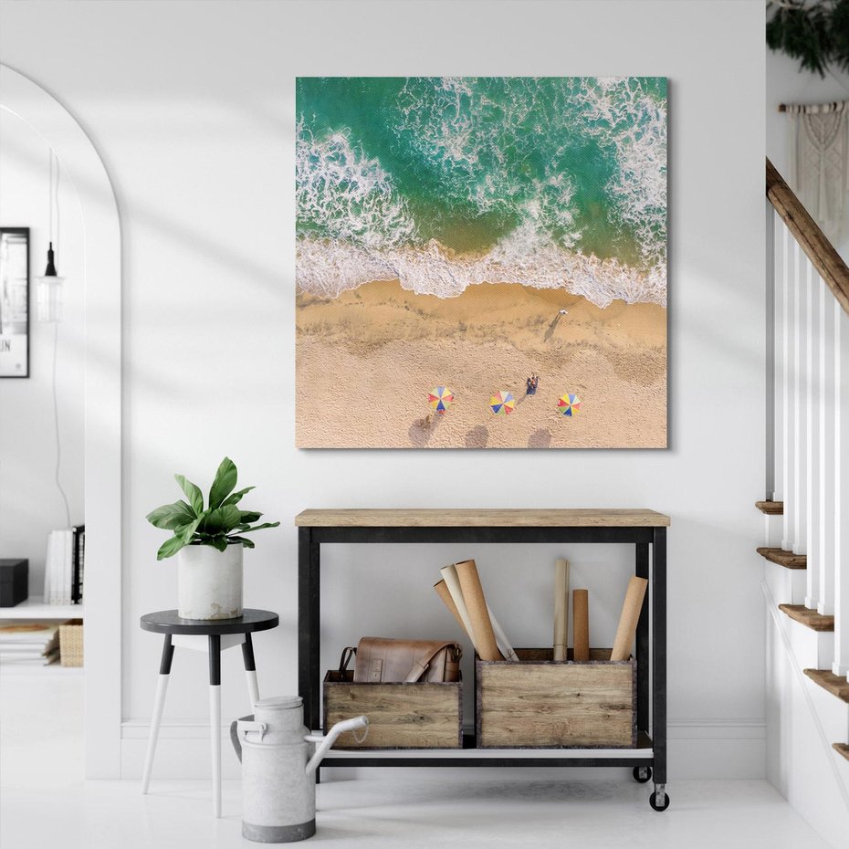 Obraz na płótnie 40x40 - Letnie Wakacje na Horyzoncie - plaża, morze