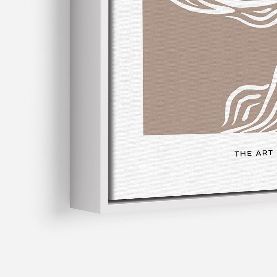 Obraz w ramie 70x100 - Harmonijne Granice - sztuka minimalizmu, biała rycina - rama biała