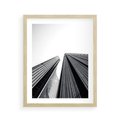 Plakat w ramie 40x50 - Monochromatyczna Wizja - architektura, wysoki wieżowiec - rama drewno