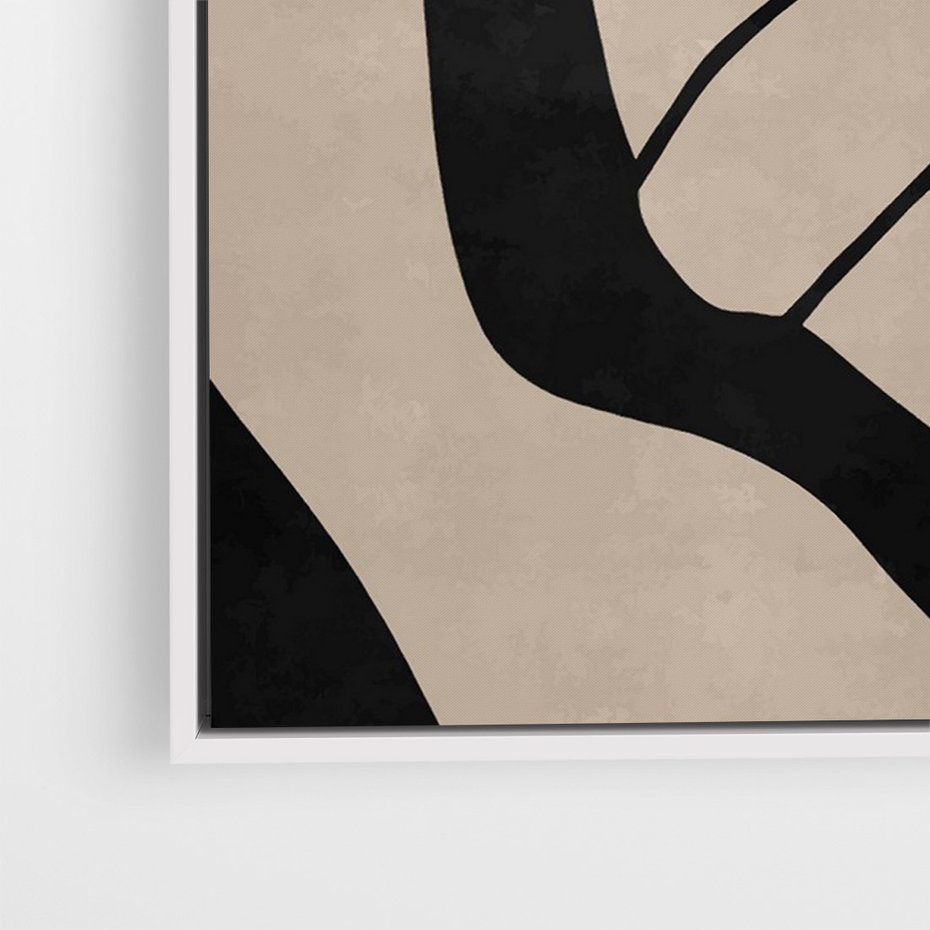 Obraz w ramie 80x120 - Obce Wariacje - abstrakcyjne linie, mroczny plakat - rama biała