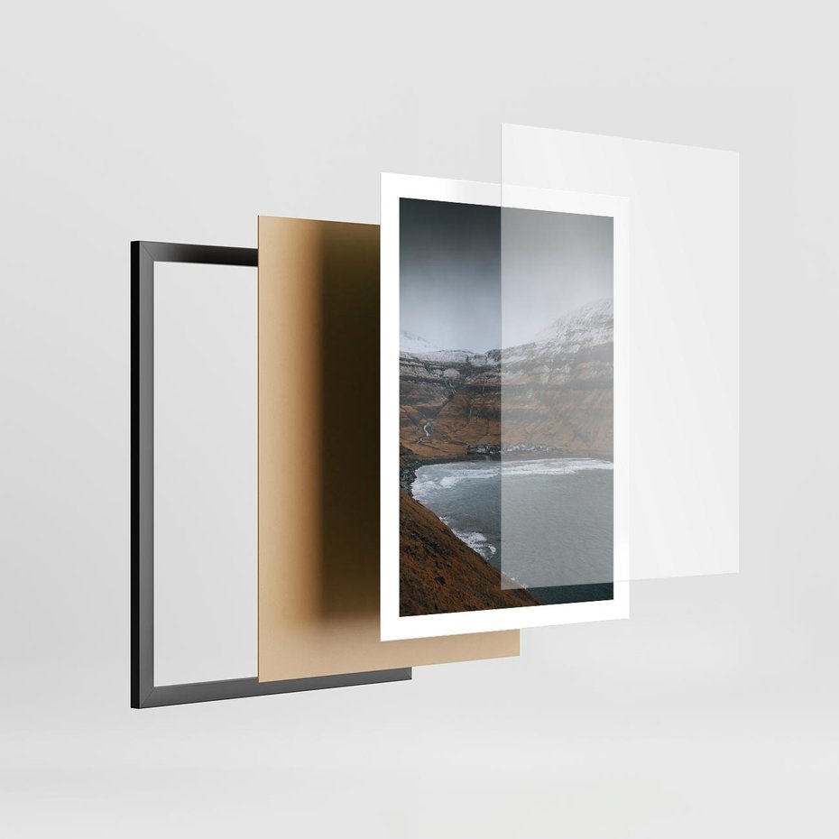 Plakat w ramie 50x70 - Spektakularna Przyroda - fiordy, Norwegia - rama czarna