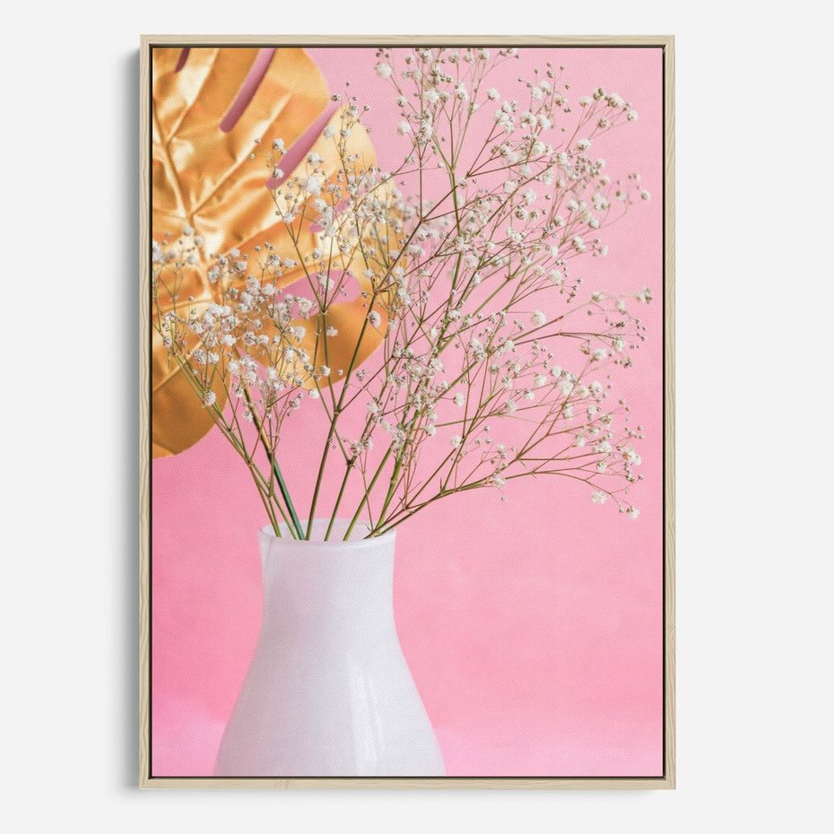 Obraz w ramie 80x120 - Przyjemność Złotej Natury - złote, liście - rama drewno