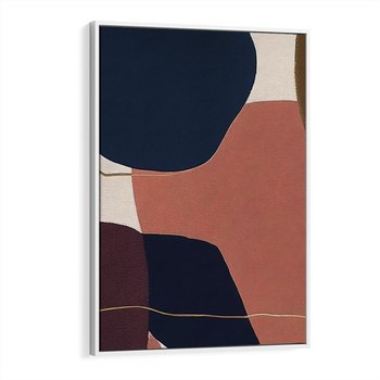 Obraz w ramie 50x70 - Abstrakt Marsala - nieregularne plamy, kształty - rama biała