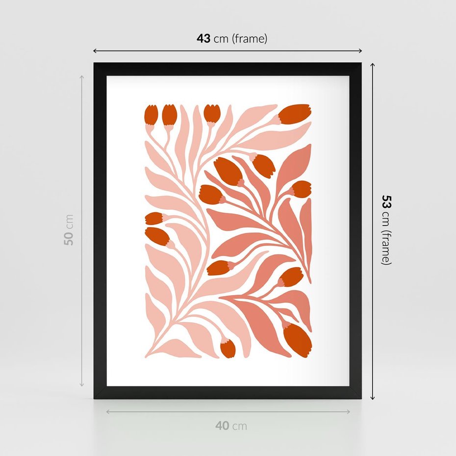 Plakat w ramie 40x50 - Nieskrępowane wyobraźnie kolorów - kwiaty, pastelowe kolory - rama czarna