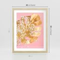 Plakat w ramie 40x50 - : Elegancja w Złocie - złote, liście - rama drewno