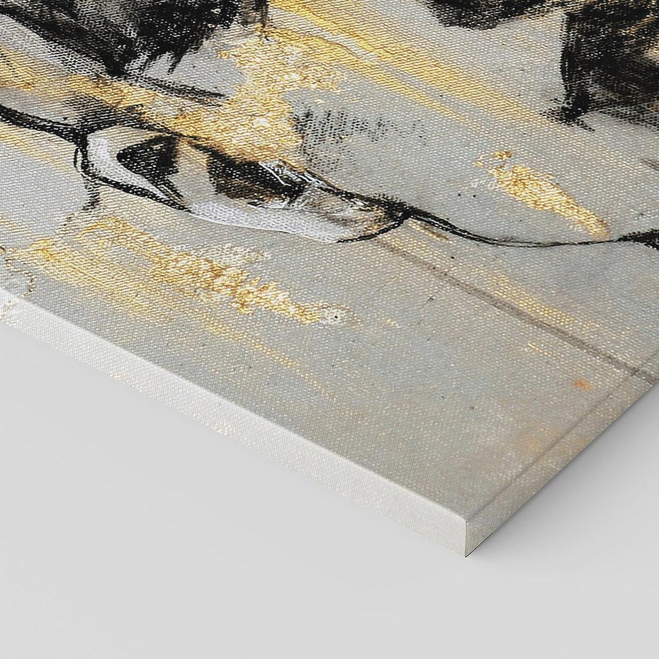 Obraz na płótnie 70x50 - Kobieta - Abstrakcyjne Malowidło - złote, usta abstrakcja