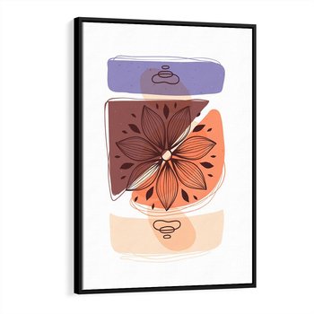 Obraz w ramie 50x70 - Kwiatowa Oaza - abstrakcyjna sztuka, plamy - rama czarna