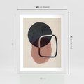 Plakat w ramie 40x50 - Abstrakcyjna Harmonia - abstrakcyjne nieregularne kształty, minimalistyczny plakat - rama biała