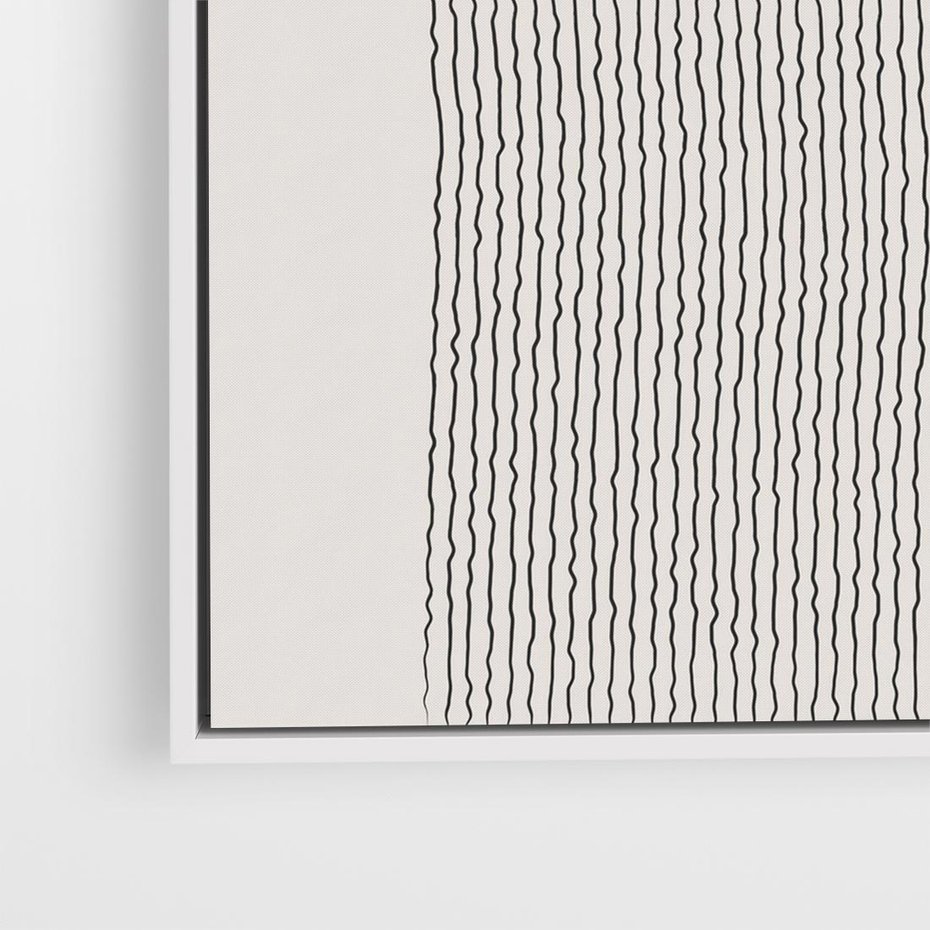 Obraz w ramie 50x50 - Wewnętrzne Widzenia - abstrakcyjna kompozycja, półkole - rama biała