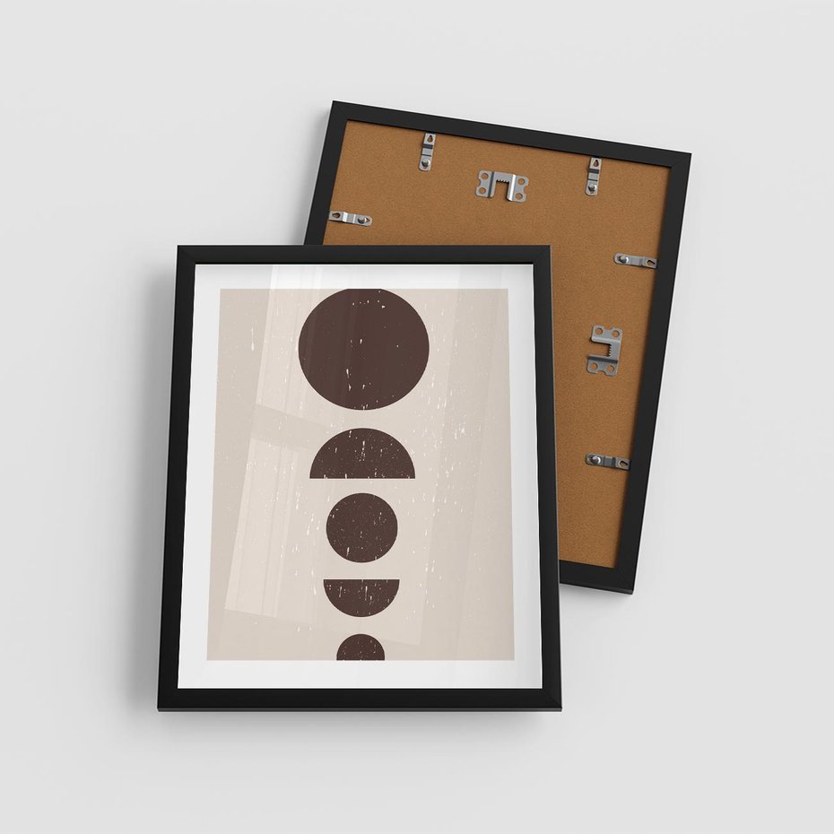 Plakat w ramie 40x50 - Migocące Granice - mid century styl, nowoczesna grafika - rama czarna