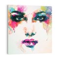 Obraz na płótnie 80x80 - Eteryczna Głębia Dusz - portret twarz kobiety, wyraziste oczy