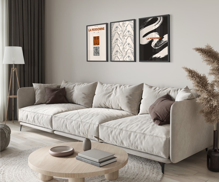 Zestaw obrazy w ramie 40x50 galeria - Plakaty, sztuka, art - rama czarna