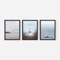 Zestaw obrazy w ramie 40x50 galeria - Latarnia, mglisty, pejzaż, morze - rama czarna