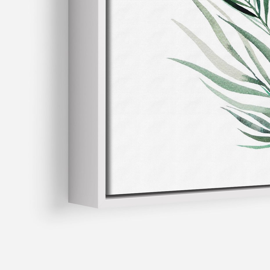 Obraz w ramie 70x100 - Blask Natury - złote, liście - rama biała