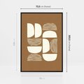 Obraz w ramie 70x100 - Wewnętrzne Spektrum - geometryczne boho kształty na brązowym, karmelowym tle - rama czarna