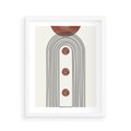 Plakat w ramie 40x50 - Symfonia Kształtów - nowoczesny plakat, styl midcentury - rama biała