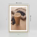 Plakat w ramie 50x70 - Kawa ice coffee: orzeźwiający napój - kawa, ice - rama drewno