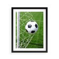 Plakat w ramie 40x50 - Namiętność Piłki i Gola - piłka nożna, gol - rama czarna