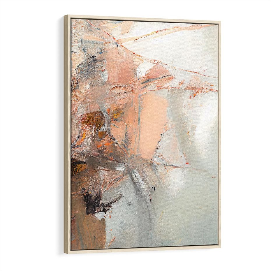 Obraz w ramie 70x100 - Taniec księżycowego pyłu - abstrakcja, tekstury farb - rama drewno