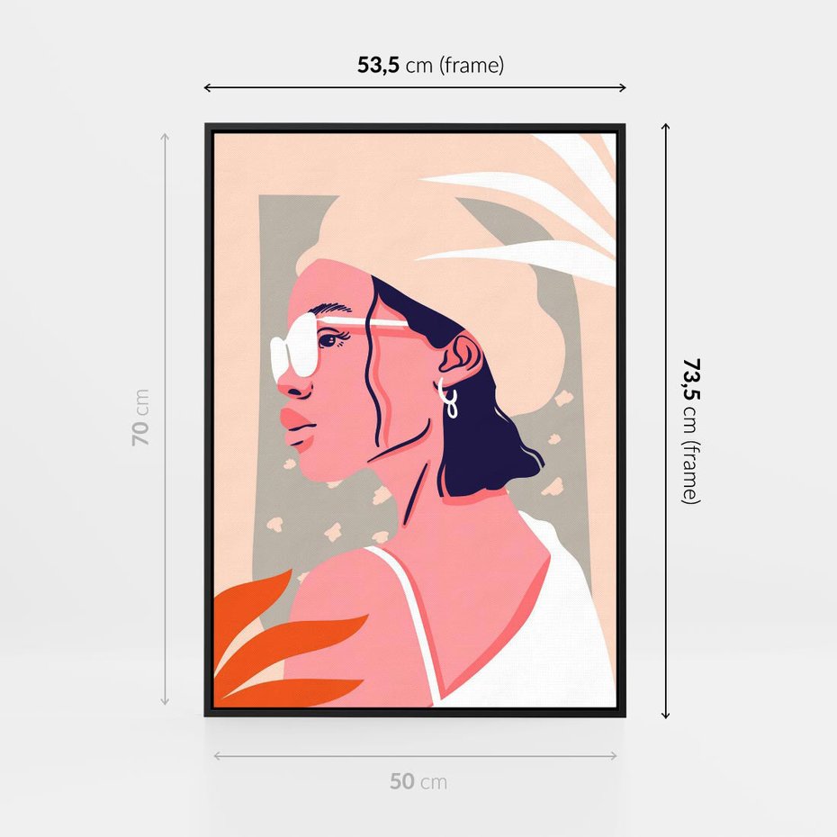 Obraz w ramie 50x70 - Kobieca Esencja - nowoczesny plakat, styl retro - rama czarna