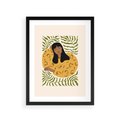 Plakat w ramie 30x40 - Malowane Odbicia Wyobraźni - nowoczesny plakat, kobieta otoczona liśćmi - rama czarna