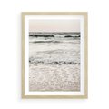 Plakat w ramie 50x70 - Szarość Morza - morze, fale - rama drewno