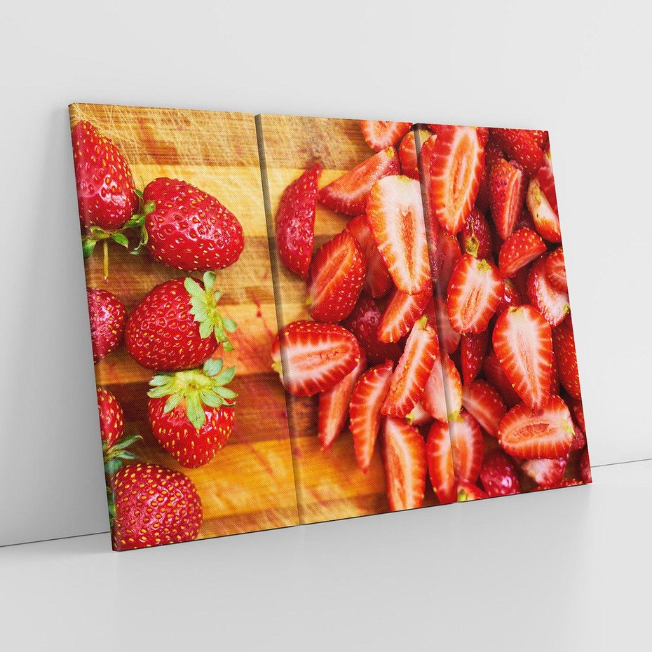 Obraz na płótnie 120x80 - Truskawki - Smak Lata w Owocowym Ogrodzie - truskawki, owoce