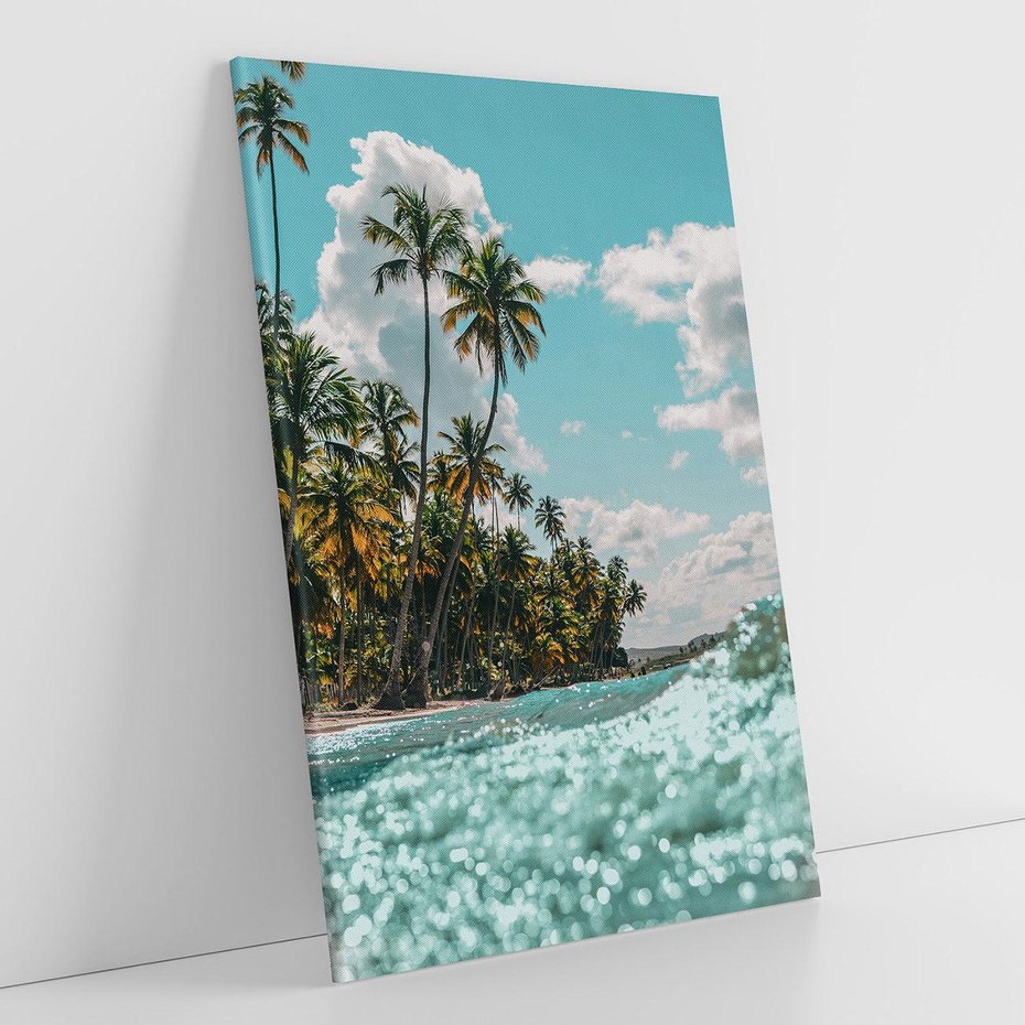 Obraz na płótnie 80x120 - Rajskie Wakacje - plaża, palmy