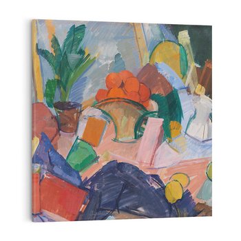 Obraz na płótnie 40x40 - "Martwa natura z pomarańczami w koszyku" Edvard Weie - Reprodukcja - reprodukcja, obraz na płótnie