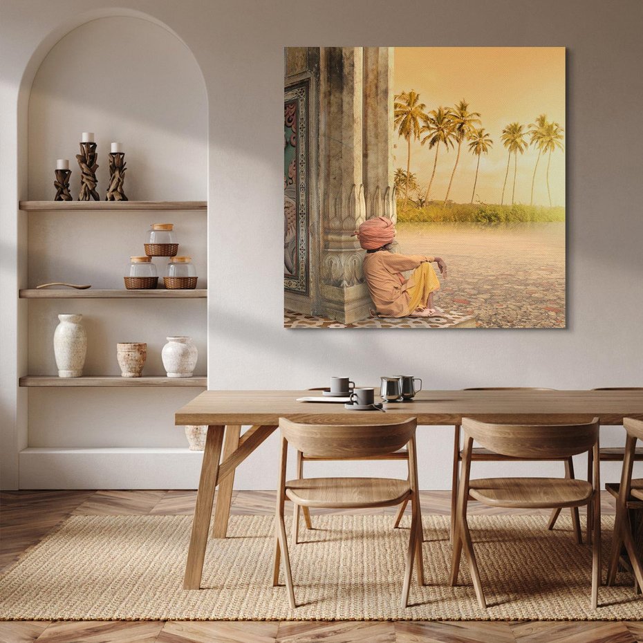 Obraz na płótnie 40x40 - Duch Indyjskiej Yogi - Indie, Azja