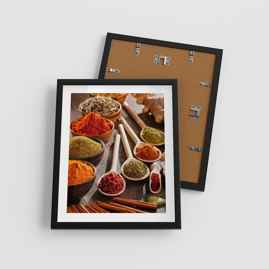 Plakat w ramie 40x50 - Smakowite Aromaty - przyprawy, kuchnia - rama czarna