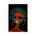 Plakat bez ramy 50x70 - Kolorowe Wibracje Rzeczywistości - abstrakcyjny portret kobiety, twarz