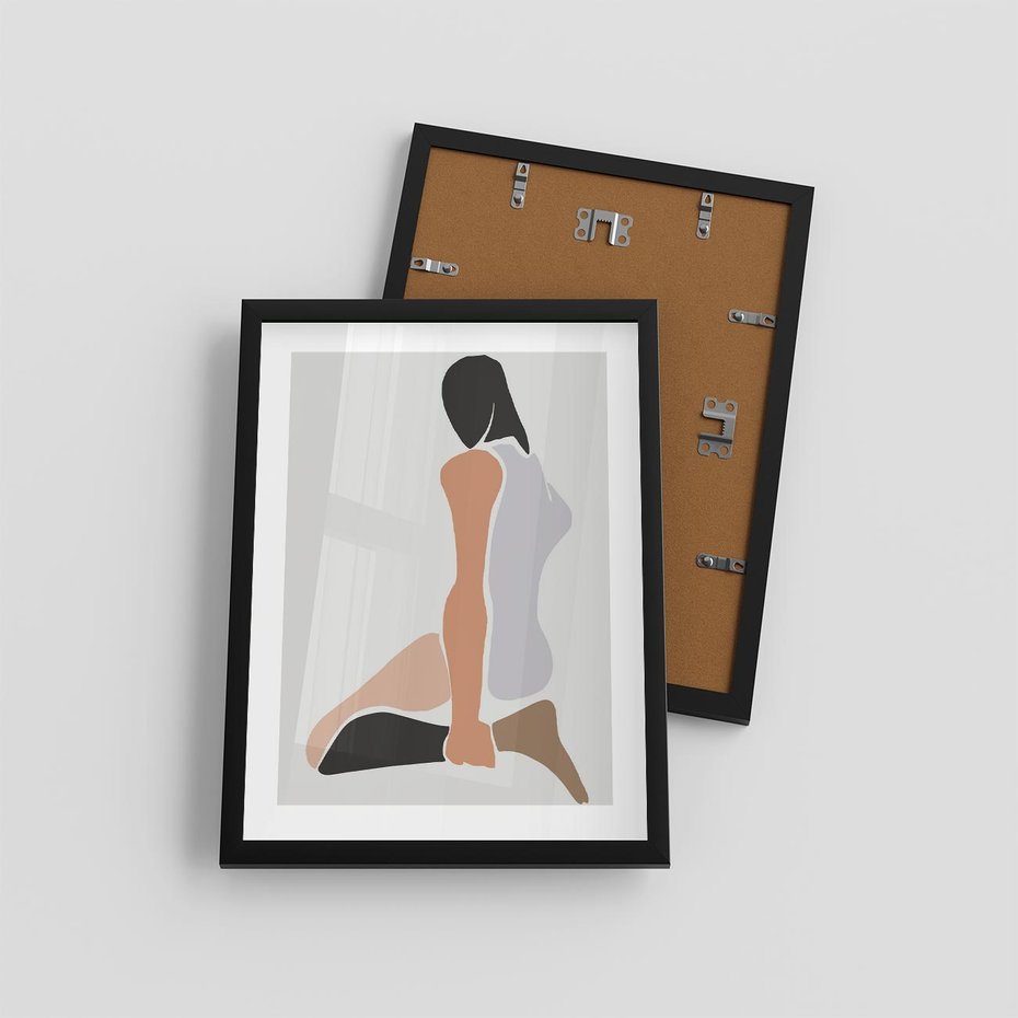 Plakat w ramie 30x40 - Widok Abstrakcyjny - abstrakcyjny obraz, minimalizm - rama czarna