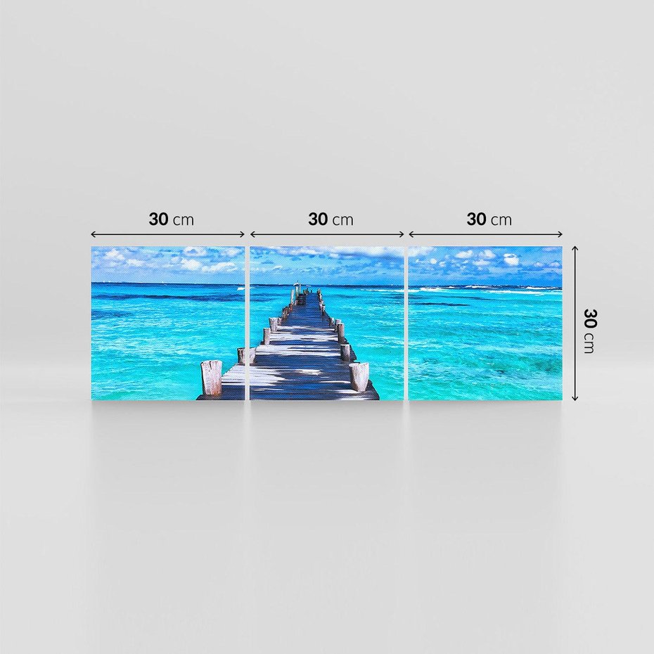 Obraz na płótnie 90x30 - Molo na Plaży Morza - molo, plaża