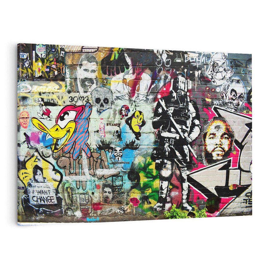 Obraz na płótnie 120x80 - Energiczne wybuchy graffiti - graffiti