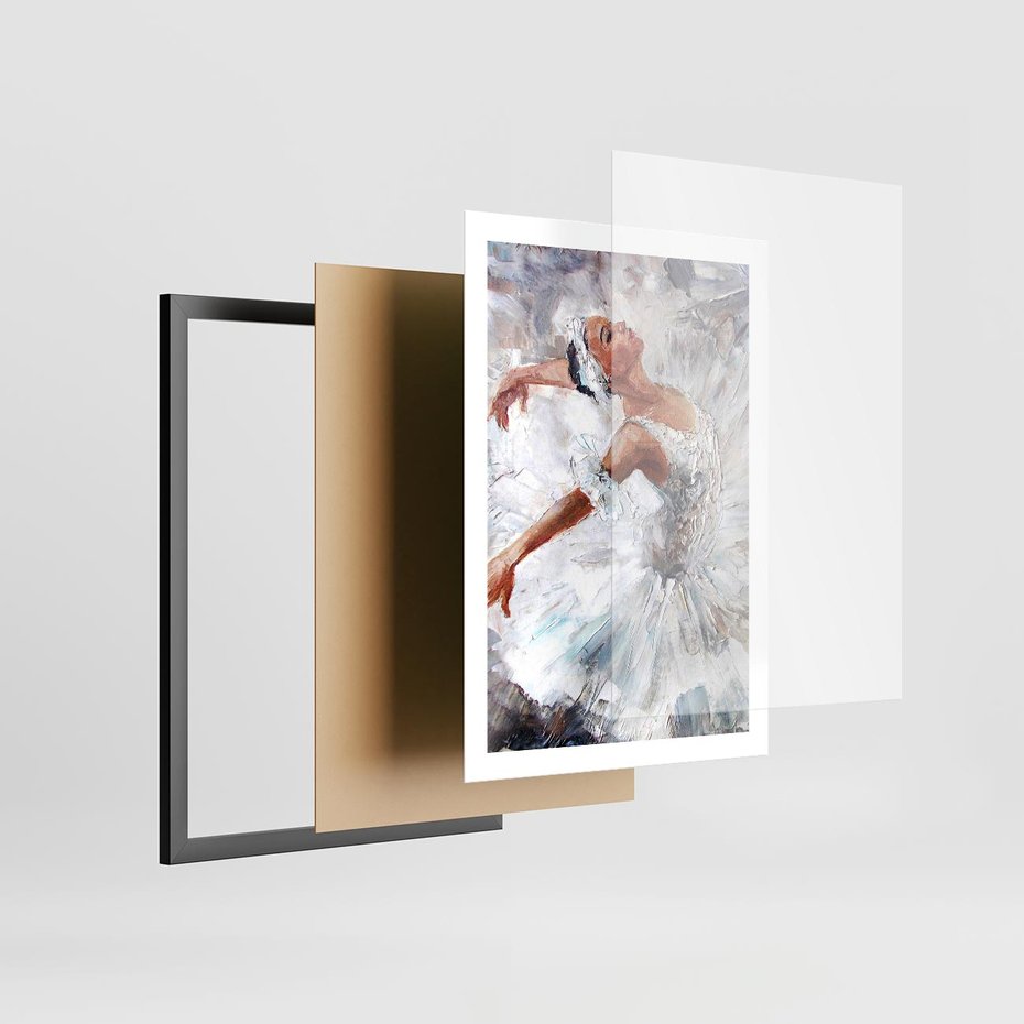 Plakat w ramie 50x70 - Baletowa Sztuka - balet, sztuka - rama czarna