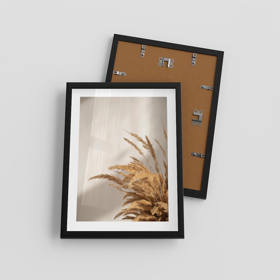 Plakat w ramie 30x40 - Swobodne trawy boho - boho, suche - rama czarna