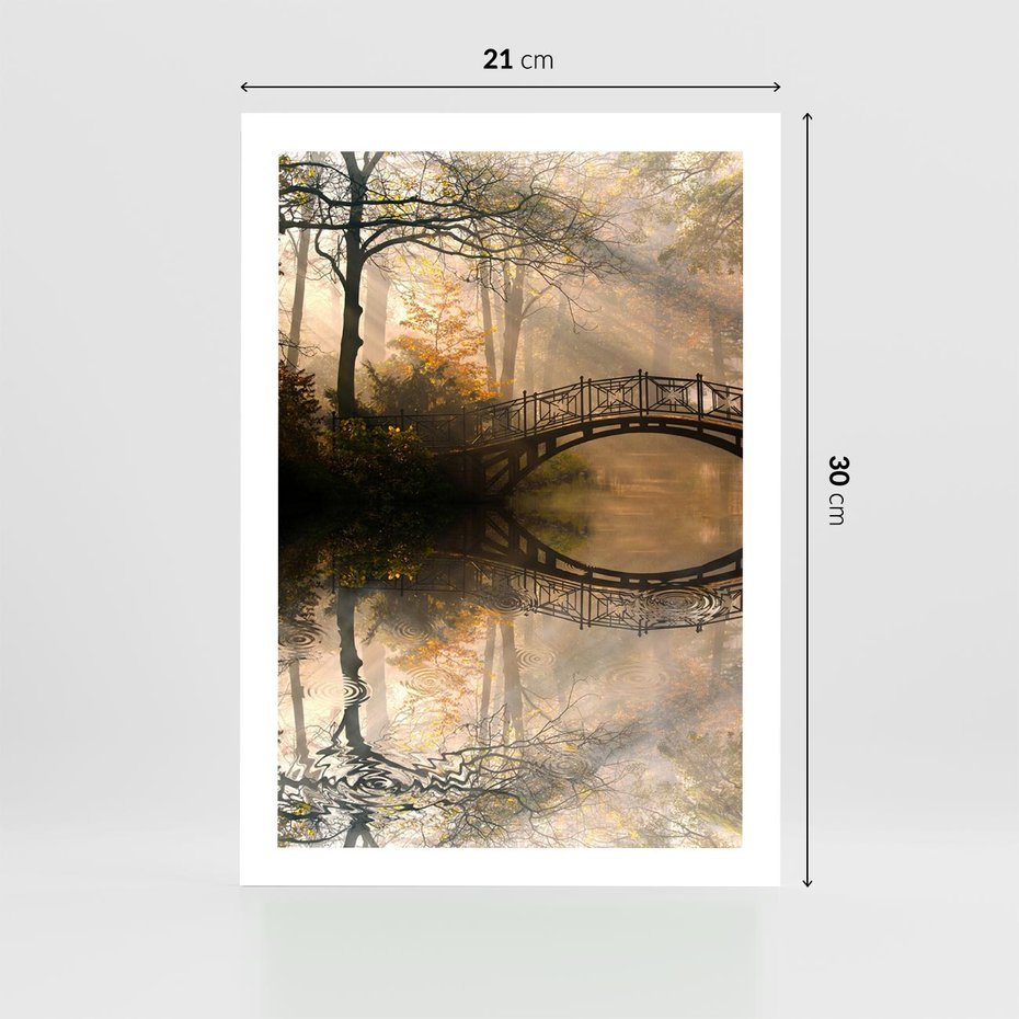 Plakat bez ramy 21x30 - Romantyczny Mostek - mostek, romantyczny