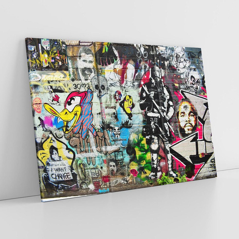 Obraz na płótnie 120x80 - Energiczne wybuchy graffiti - graffiti