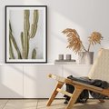 Plakat w ramie 40x50 - Kaktus w Stylu Boho - kaktus, roślina tropikalna - rama czarna