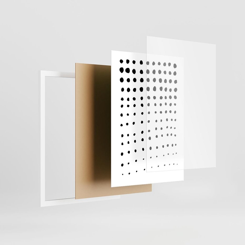 Plakat w ramie 50x70 - Abstrakcyjna Transformacja - abstrakcyjna kompozycja z czarnych kropek, minimalistyczny czarno bialy plakat - rama biała