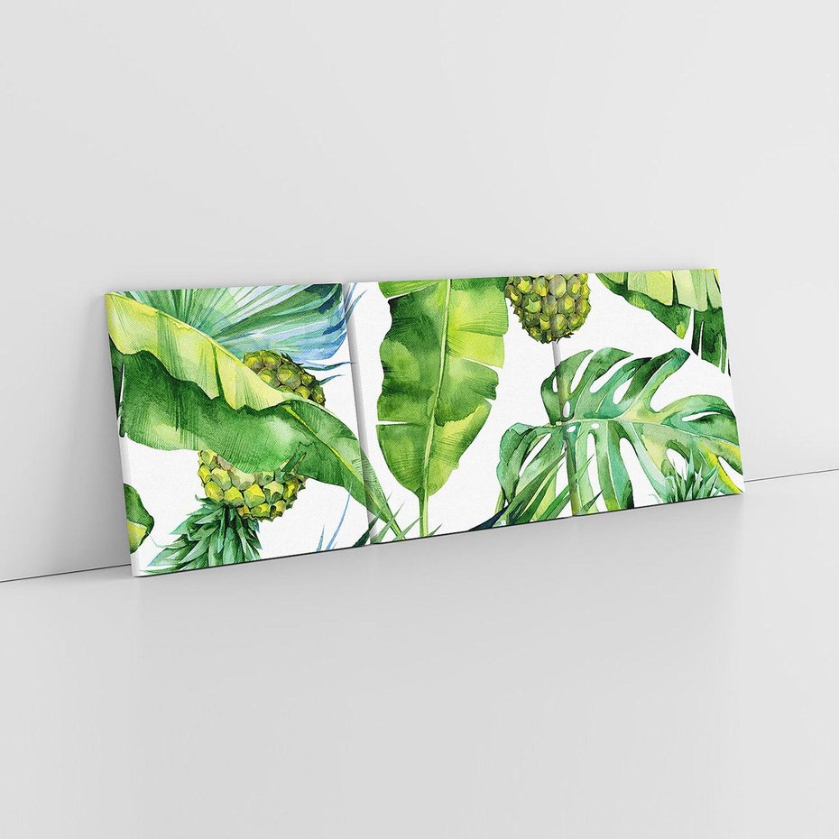 Obraz na płótnie 120x40 - Oaza Natury - liście, tropikalne