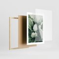 Plakat w ramie 30x40 - Zgaszona Uroda Natury - zielone liście, zgaszona zieleń - rama drewno