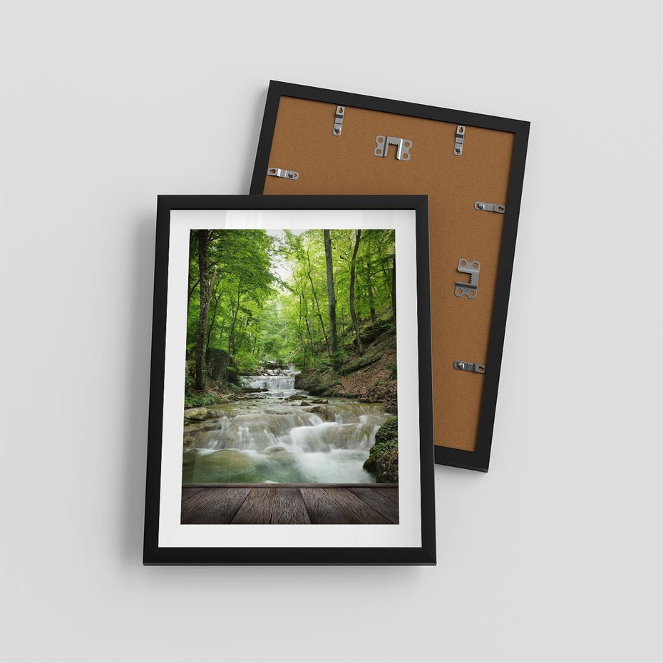 Plakat w ramie 30x40 - Plączący się strumień - rzeka, strumień - rama czarna