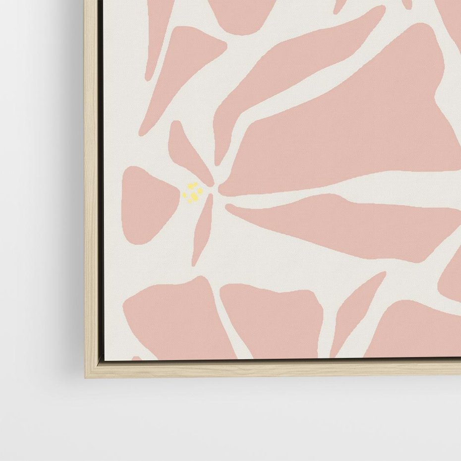 Obraz w ramie 50x50 - Akwarelowe Promienie - abstrakcyjne boho kwiaty, kompozycja - rama drewno