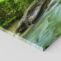 Obraz na płótnie 140x70 - Las przy rzece: potężny wodospad - las, rzeka